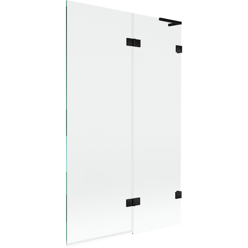 Paravan cadă Mexen Lunar L, 2 plisuri, dreapta, 110 x 150 cm, transparent, negru - 897L-110-100-70-00-P