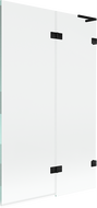 Mexen Lunar L fürdőkád paraván 2-szárnyú jobbos 110 x 150 cm, átlátszó, fekete - 897L-110-100-70-00-P