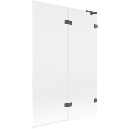 Mexen Lunar L paravan cadă 2-pliabil drept 120 x 150 cm, transparent, gri pistol periat - 897L-120-100-66-00-P