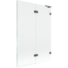 Mexen Lunar L paravan cadă 2-pliabil drept 120 x 150 cm, transparent, gri pistol periat - 897L-120-100-66-00-P
