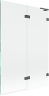 Mexen Lunar L kádparaván 2-szárnyas, jobb 120 x 150 cm, átlátszó, szürke gun szálcsiszolt - 897L-120-100-66-00-P