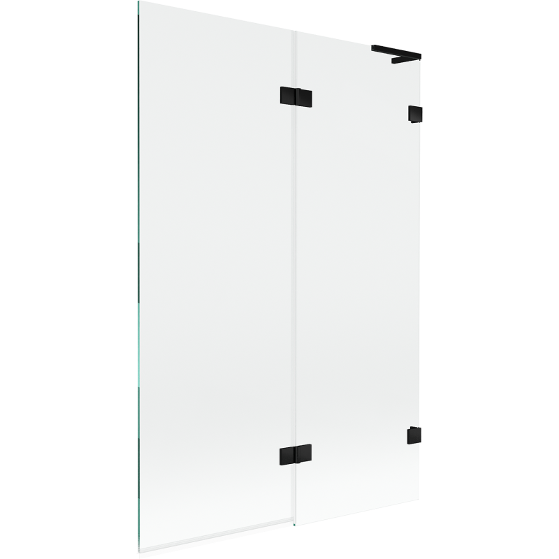 Mexen Lunar L paravan cadă 2-panouri dreapta 120 x 150 cm, transparent, negru - 897L-120-100-70-00-P