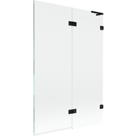 Mexen Lunar L paravan cadă 2-panouri dreapta 120 x 150 cm, transparent, negru - 897L-120-100-70-00-P