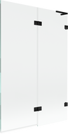 Mexen Lunar L kádparaván, 2 szárnyú, jobb oldali 120 x 150 cm, átlátszó, fekete - 897L-120-100-70-00-P