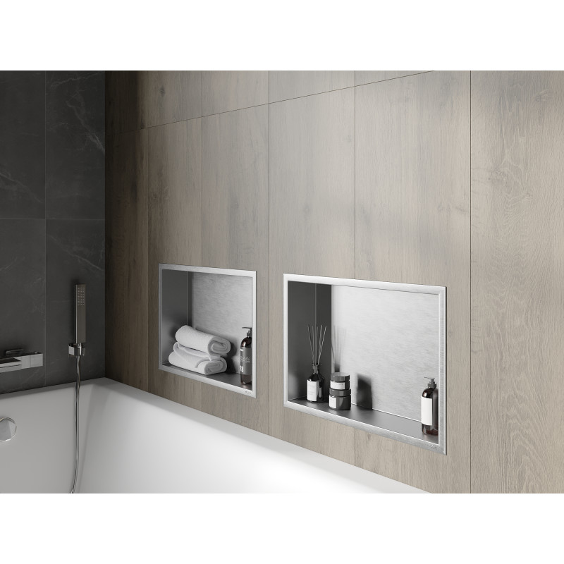 Mexen X-Wall-R raft încastrat cu margine 45 x 30 cm, inox - 1910453010