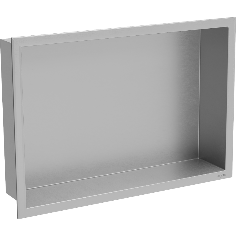 Mexen X-Wall-R 45 x 30 cm-es peremmel ellátott oldalfalba süllyesztett polc, inox - 1910453010