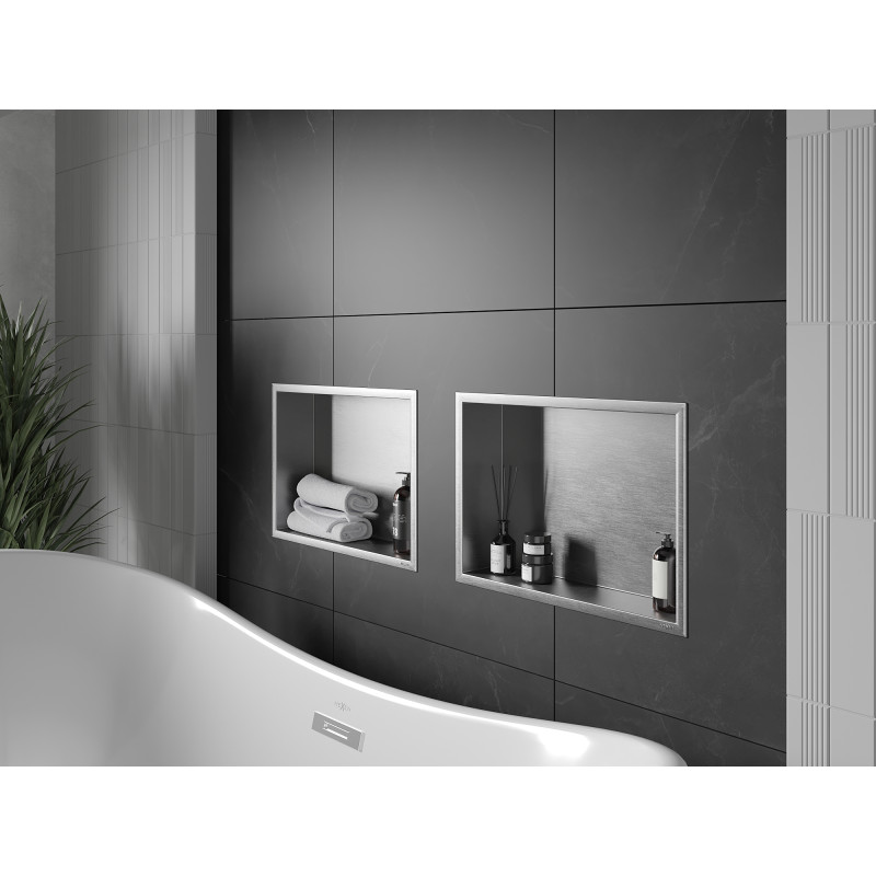Mexen X-Wall-R raft încastrat cu margine 45 x 30 cm, inox - 1910453010