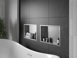 Mexen X-Wall-R fülkés polc peremmel, 45 x 30 cm, inox - 1910453010