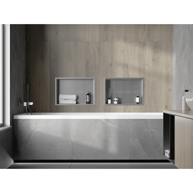 Mexen X-Wall-R fülkés polc peremmel, 45 x 30 cm, inox - 1910453010