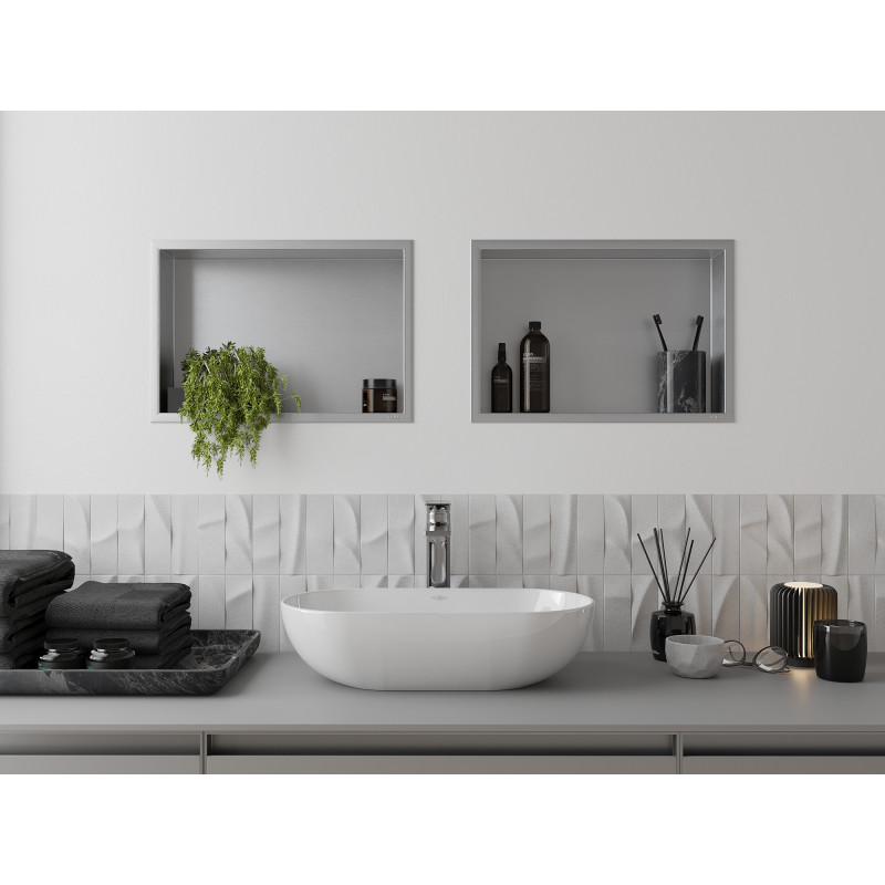 Mexen X-Wall-R raft încastrat cu margine 45 x 30 cm, inox - 1910453010