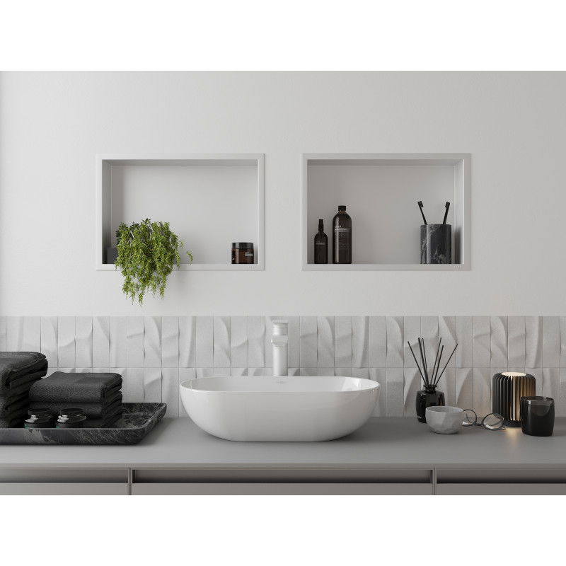 Mexen X-Wall-R raft încastrat cu flanșă 45 x 30 cm, alb - 1920453010