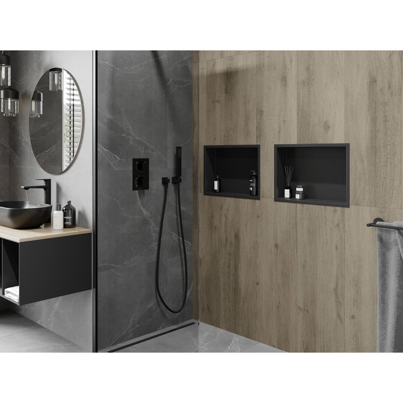 Mexen X-Wall-R poliță de nișă cu flanșă 45 x 30 cm, neagră - 1970453010