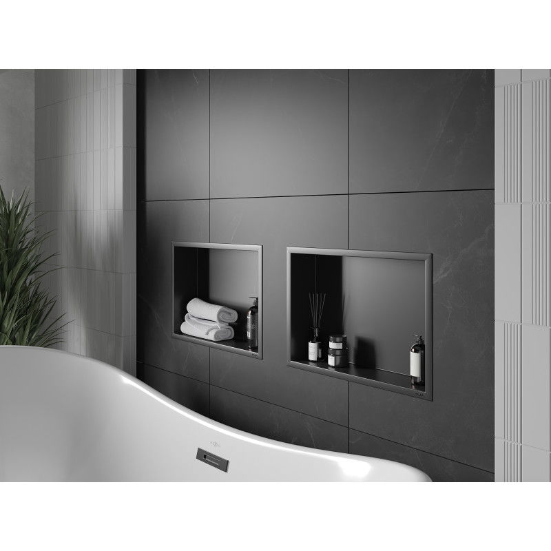 Mexen X-Wall-R poliță de nișă cu flanșă 45 x 30 cm, neagră - 1970453010