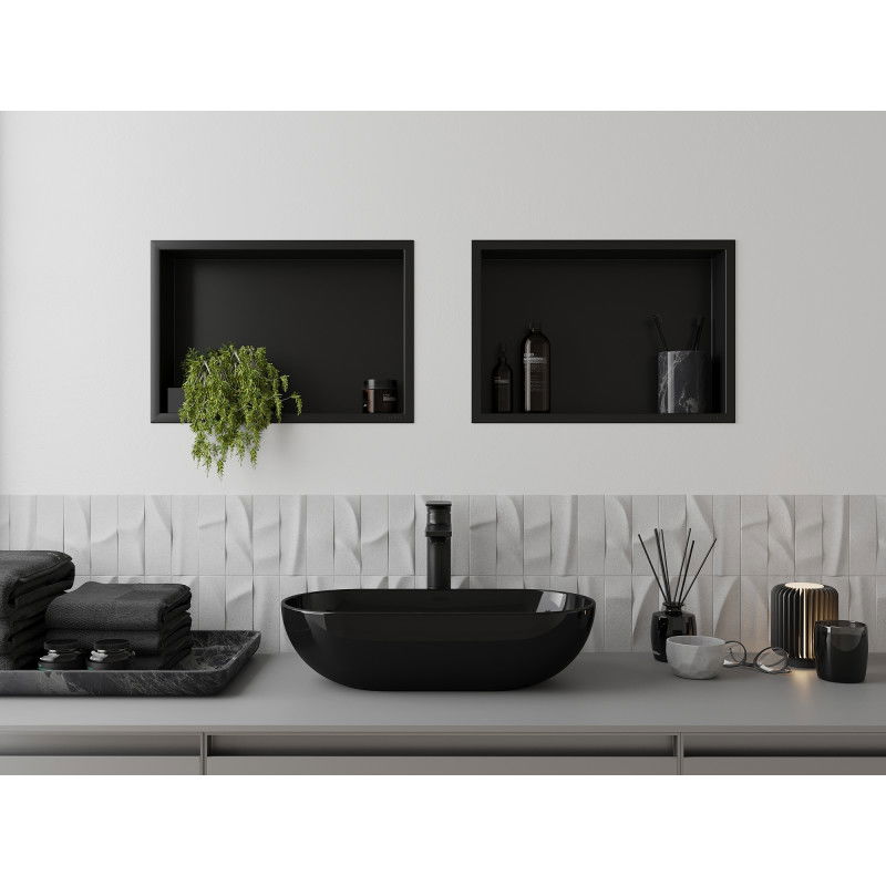 Mexen X-Wall-R poliță de nișă cu flanșă 45 x 30 cm, neagră - 1970453010