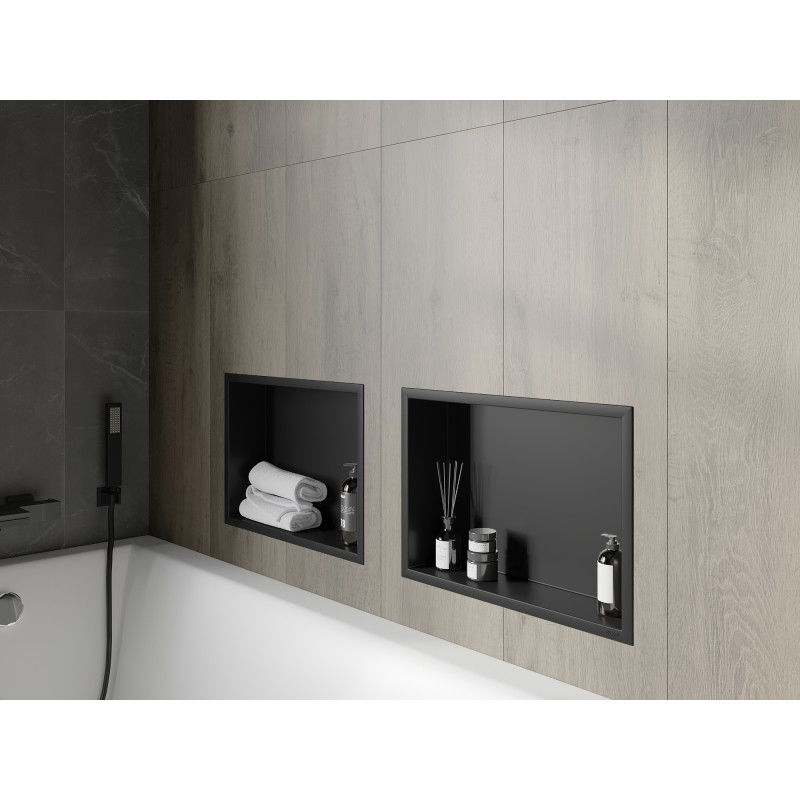 Mexen X-Wall-R poliță de nișă cu flanșă 45 x 30 cm, neagră - 1970453010