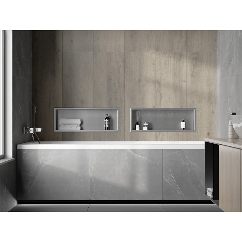 Mexen X-Wall-R 60 x 20 cm-es, peremes fali beépített polc, inox - 1910602010