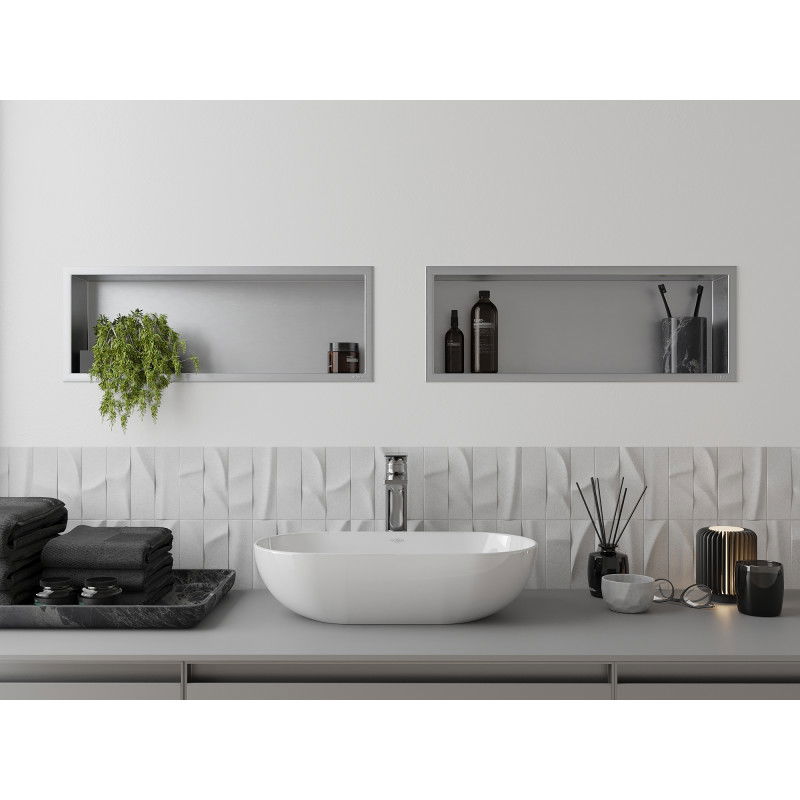 Mexen X-Wall-R raft de perete cu flanșă 60 x 20 cm, inox - 1910602010