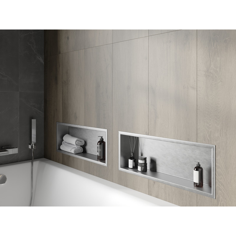 Mexen X-Wall-R raft încastrat cu flanșă 60 x 20 cm, inox - 1910602010