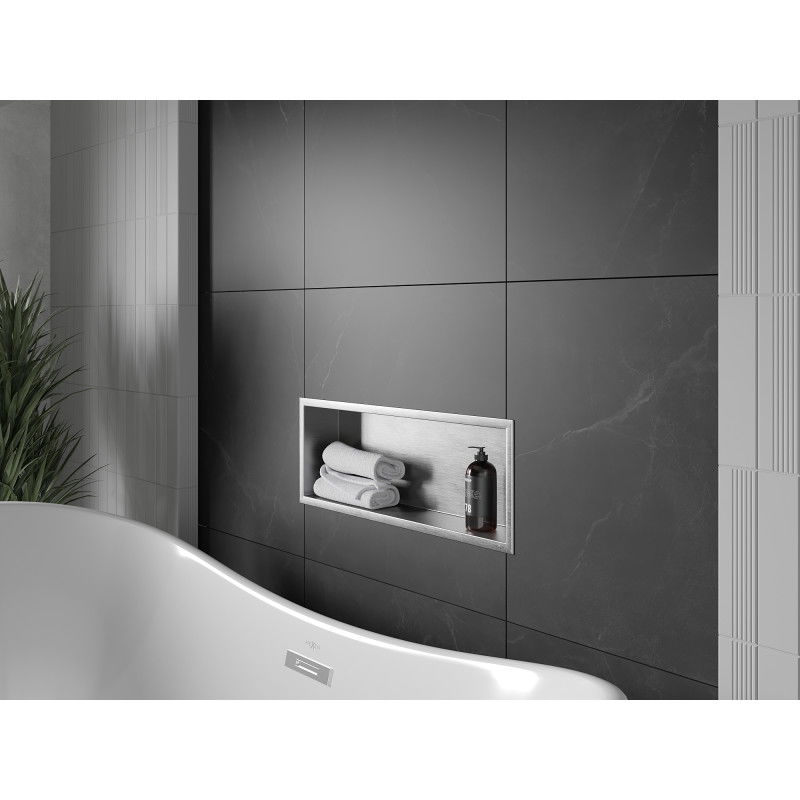 Mexen X-Wall-R raft de perete cu flanșă 60 x 20 cm, inox - 1910602010