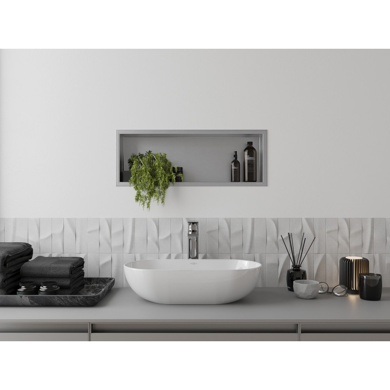 Mexen X-Wall-R raft de nișă cu flanșă 60 x 20 cm, inox - 1910602010