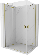 Cabină de duș Mexen Mist H Duo cu uși batante 75 x 70 cm, transparent, auriu - 8A5-075L-070P-50-00