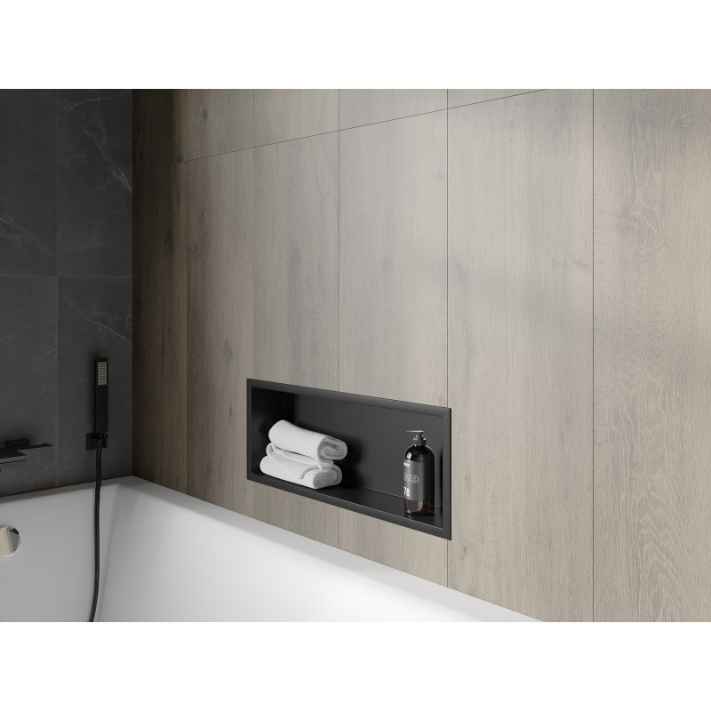 Mexen X-Wall-R raft de nișă cu flanșă 60 x 20 cm, negru - 1970602010