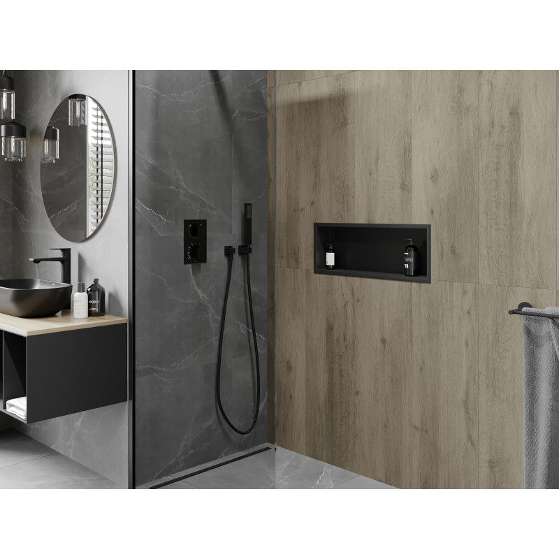 Mexen X-Wall-R falcolt polc peremmel 60 x 20 cm, fekete - 1970602010