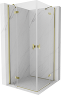 Cabină de duș Mexen Mist H Duo pivotantă 85 x 85 cm, transparentă, aurie - 8A5-085L-085P-50-00