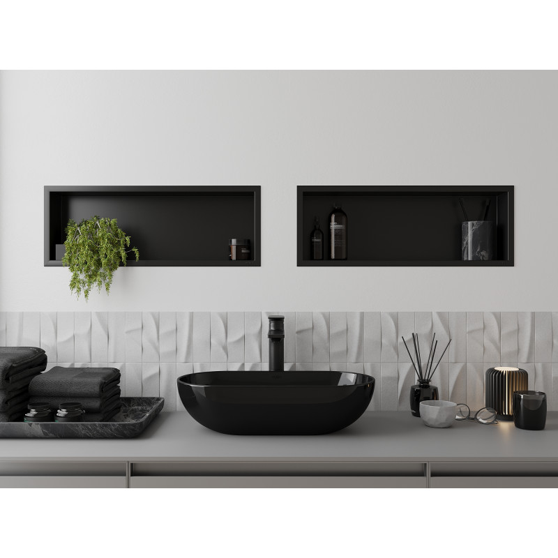 Mexen X-Wall-R raft de nișă cu flanșă 60 x 20 cm, negru - 1970602010