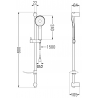 Mexen DF40 set de duș glisant, gri armat periat - 785404582-66