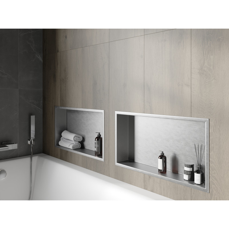 Mexen X-Wall-R raft în nișă cu flanșă 60 x 30 cm, inox - 1910603010