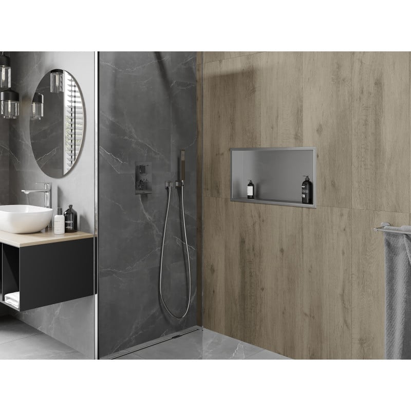 Mexen X-Wall-R fali polc gallérral 60 x 30 cm, inox - 1910603010