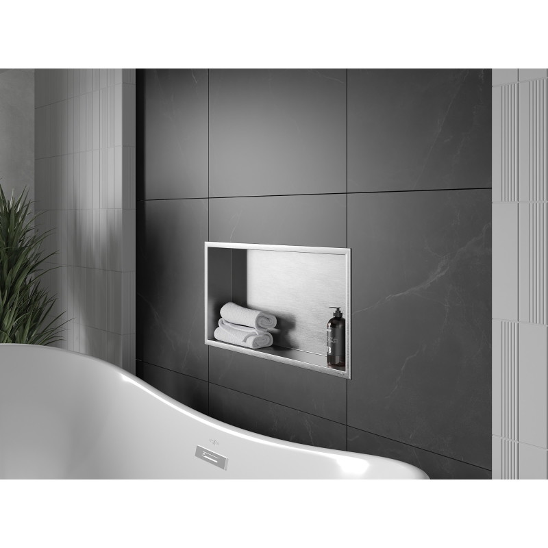 Mexen X-Wall-R raft de nișă cu flanșă 60 x 30 cm, inox - 1910603010