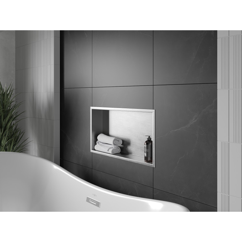 Mexen X-Wall-R raft în nișă cu flanșă 60 x 30 cm, inox - 1910603010