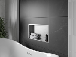 Mexen X-Wall-R fürdőszoba süllyesztett polc kerettel 60 x 30 cm, inox - 1910603010