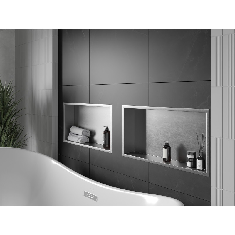 Mexen X-Wall-R raft de nișă cu flanșă 60 x 30 cm, inox - 1910603010