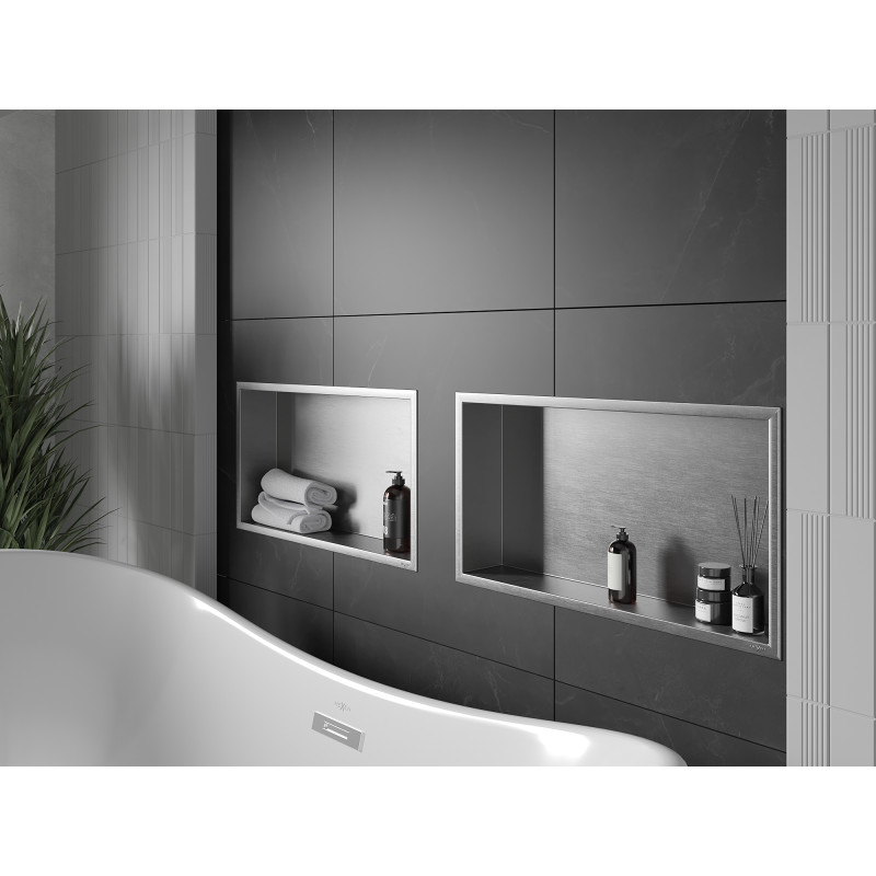 Mexen X-Wall-R raft în nișă cu flanșă 60 x 30 cm, inox - 1910603010