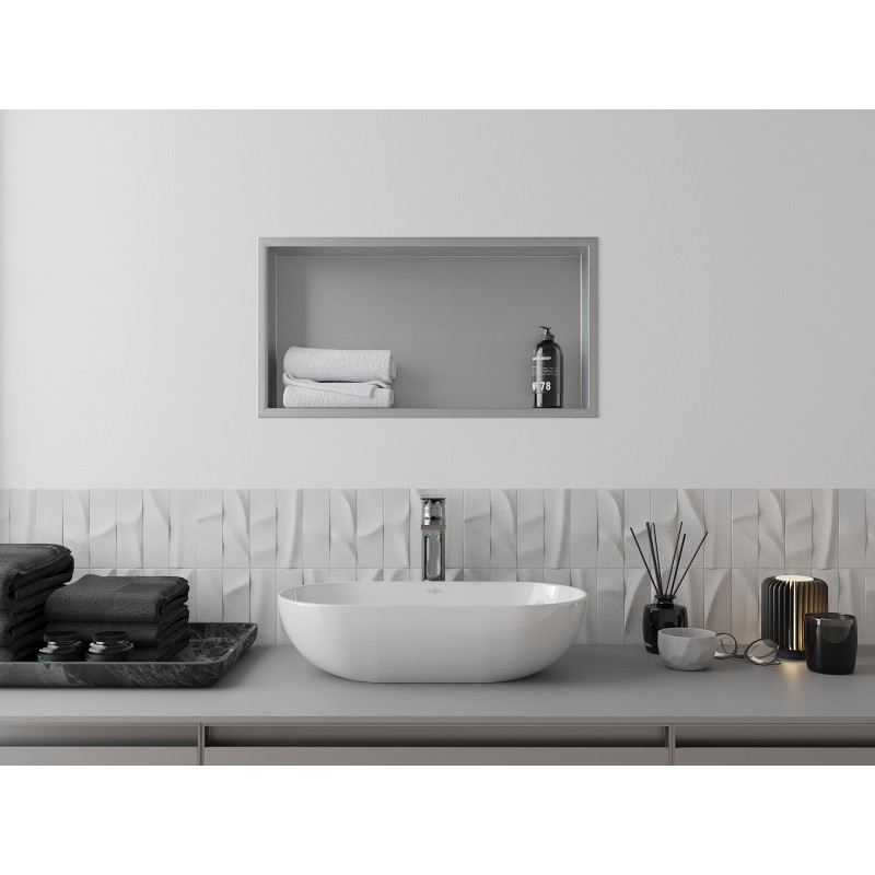 Mexen X-Wall-R 60 x 30 cm-es peremes fülke polc, inox - 1910603010