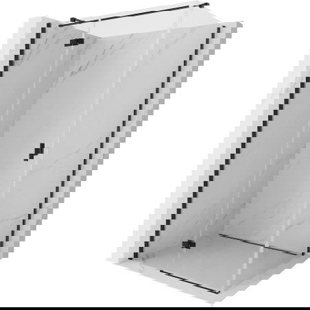 Mexen Mist-H T zuhanykabin balra nyíló 100 x 110 cm, átlátszó, fekete - 8A5T-100-110-70-00-L