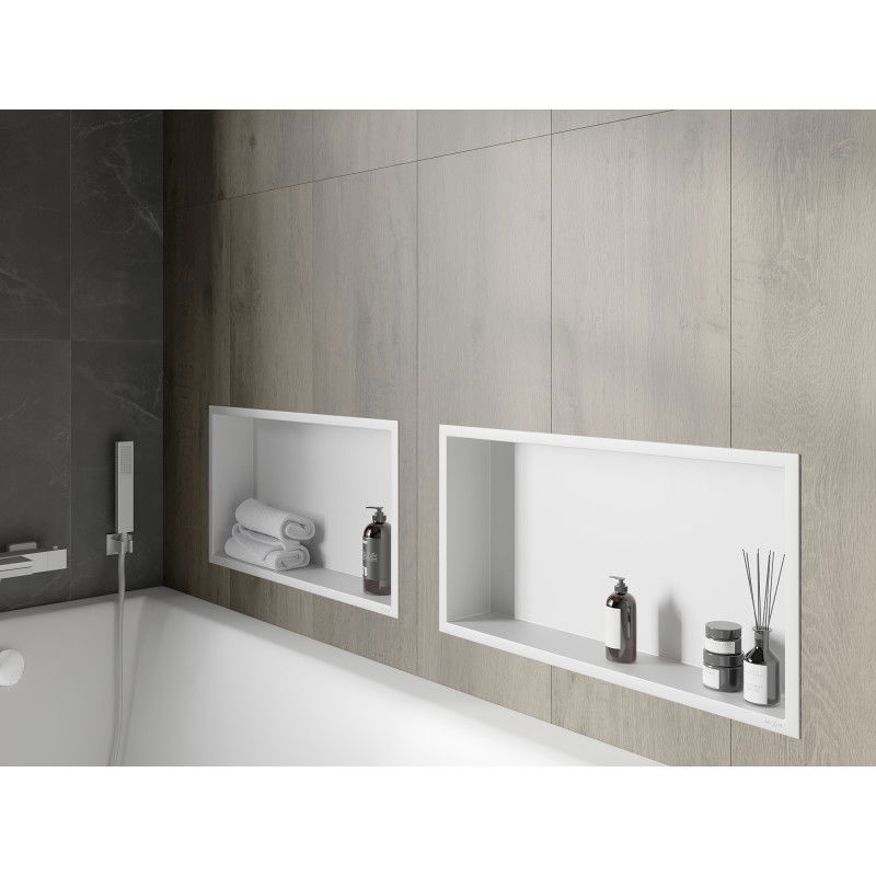 Mexen X-Wall-R raft încastrat cu flanșă 60 x 30 cm, alb - 1920603010