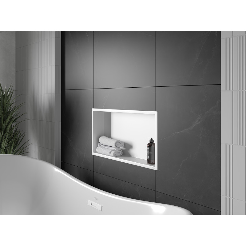 Mexen X-Wall-R raft încastrat cu guler 60 x 30 cm, alb - 1920603010