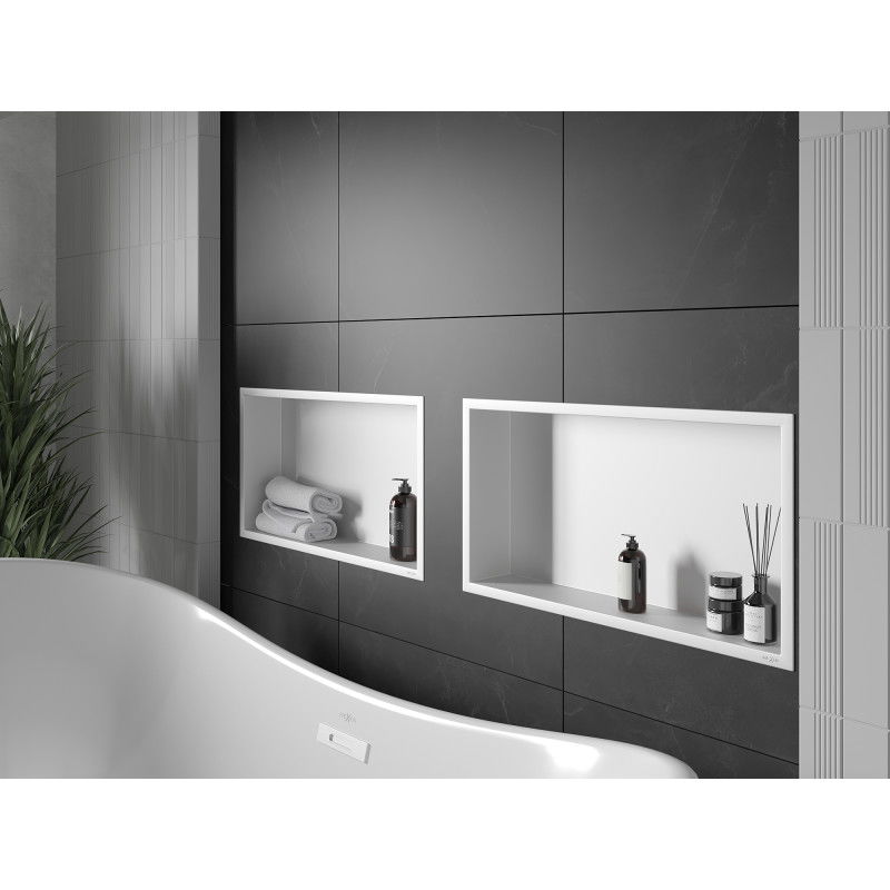 Mexen X-Wall-R raft încastrat cu flanșă 60 x 30 cm, alb - 1920603010