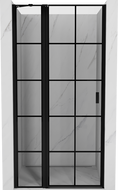 Mexen Mist ușă de duș rabatabilă stânga 100 cm, grilaj negru, negru - 8A4-100-000-70-77-L
