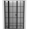 Mexen Mist ușă de duș batantă stângă 155 cm, grilaj negru, negru - 8A4-155-001-70-77-L