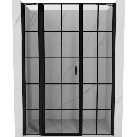 Mexen Mist balra nyíló zuhanyajtó 160 cm, fekete rács, fekete - 8A4-160-001-70-77-L
