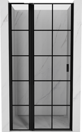 Mexen Mist L 120 cm balra nyíló, fekete rácsos, fekete zuhanyajtó - 8A4L-120-000-70-77-L