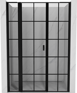Mexen Mist L ușă de duș batantă stânga 140 cm, grilaj negru, negru - 8A4L-140-001-70-77-L