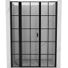 Mexen Mist L ușă de duș batantă stânga 155 cm, grilaj negru, negru - 8A4L-155-001-70-77-L