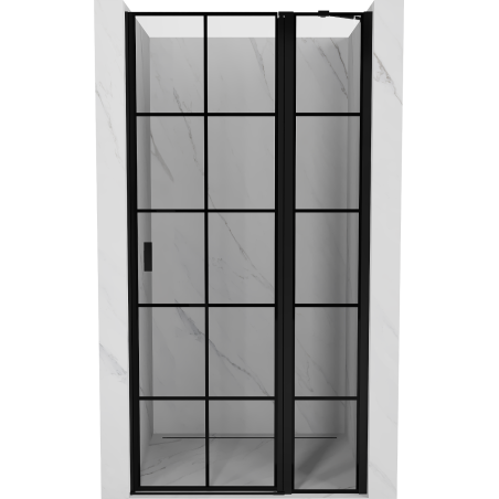 Mexen Mist uși de duș batante dreapta 80 cm, grilaj negru, negru - 8A4-080-000-70-77-P