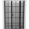 Mexen Mist ușă de duș rabatabilă dreapta 125 cm, grilaj negru, negru - 8A4-125-001-70-77-P